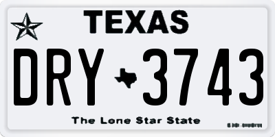 TX license plate DRY3743