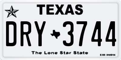 TX license plate DRY3744