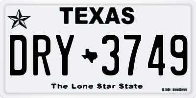 TX license plate DRY3749