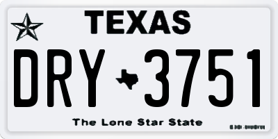 TX license plate DRY3751