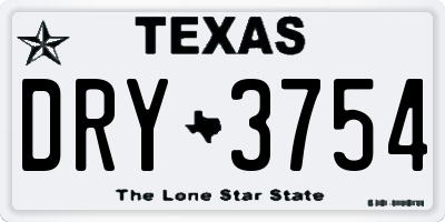 TX license plate DRY3754
