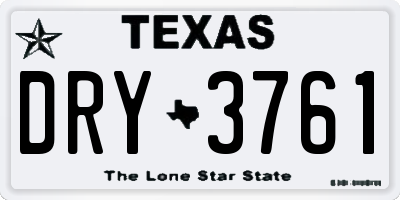 TX license plate DRY3761
