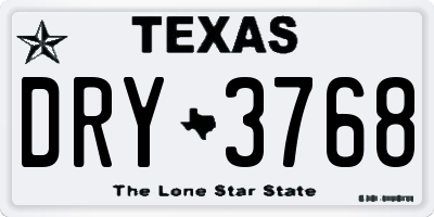TX license plate DRY3768