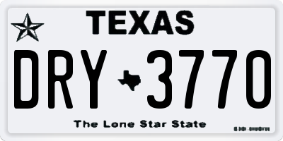 TX license plate DRY3770