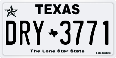 TX license plate DRY3771