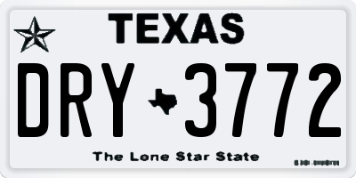 TX license plate DRY3772