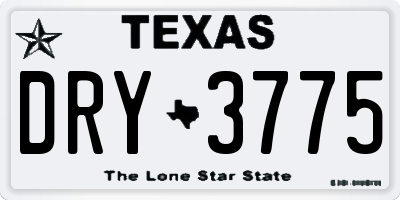 TX license plate DRY3775