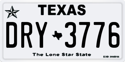 TX license plate DRY3776