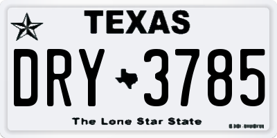 TX license plate DRY3785