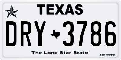 TX license plate DRY3786