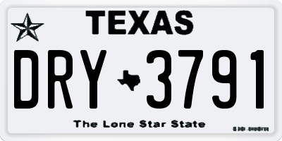 TX license plate DRY3791