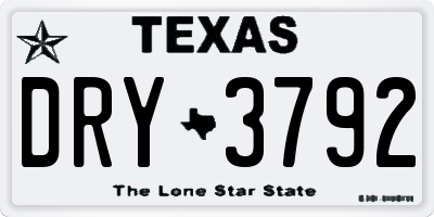TX license plate DRY3792