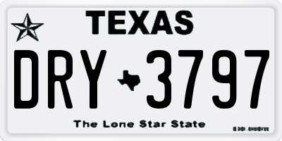 TX license plate DRY3797