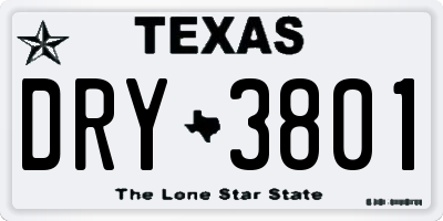 TX license plate DRY3801