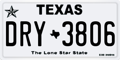 TX license plate DRY3806
