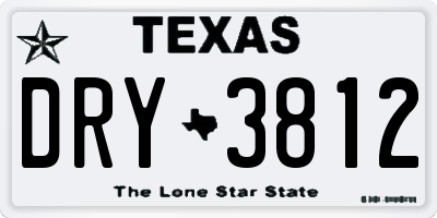TX license plate DRY3812