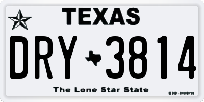 TX license plate DRY3814