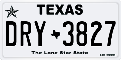 TX license plate DRY3827