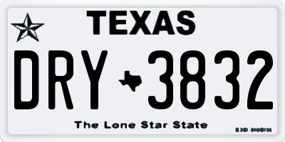 TX license plate DRY3832