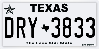 TX license plate DRY3833