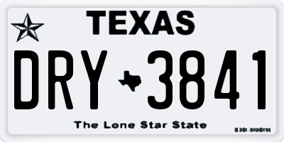 TX license plate DRY3841