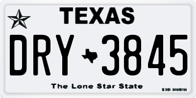 TX license plate DRY3845