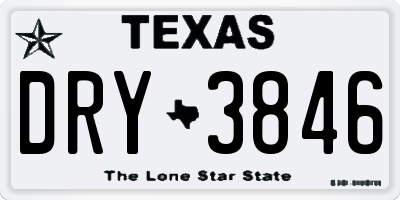 TX license plate DRY3846