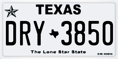 TX license plate DRY3850