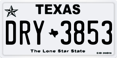 TX license plate DRY3853