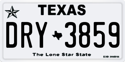 TX license plate DRY3859
