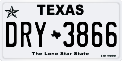 TX license plate DRY3866