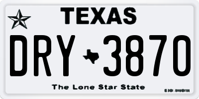 TX license plate DRY3870