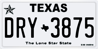 TX license plate DRY3875