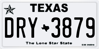 TX license plate DRY3879