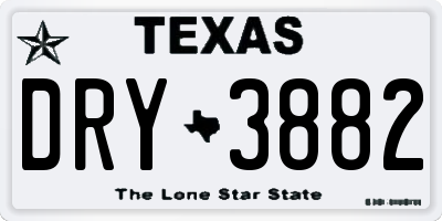 TX license plate DRY3882