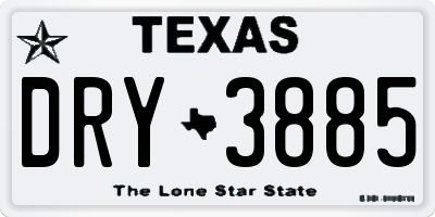 TX license plate DRY3885