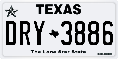 TX license plate DRY3886