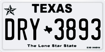 TX license plate DRY3893