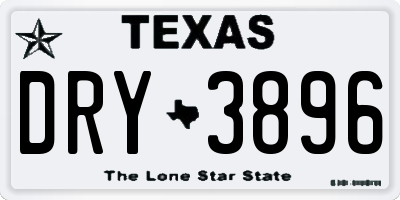 TX license plate DRY3896