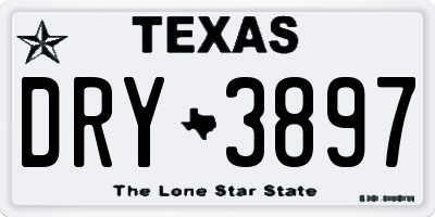 TX license plate DRY3897