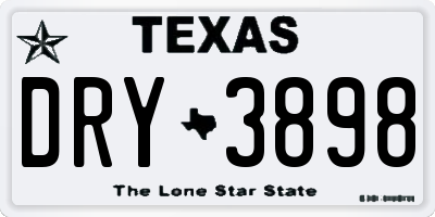 TX license plate DRY3898