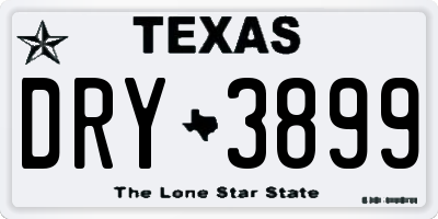 TX license plate DRY3899