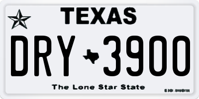 TX license plate DRY3900