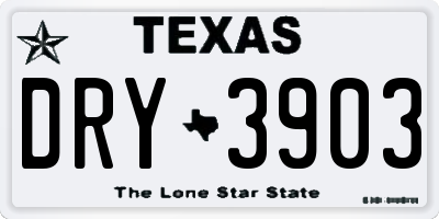 TX license plate DRY3903
