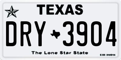 TX license plate DRY3904