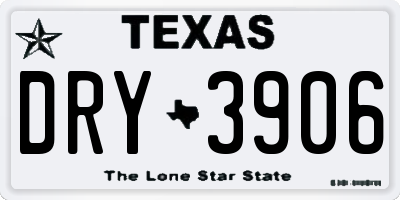 TX license plate DRY3906