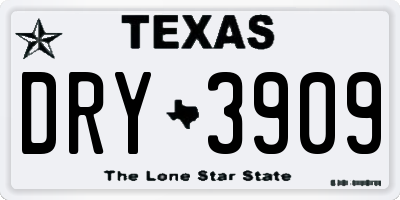TX license plate DRY3909