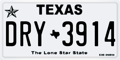TX license plate DRY3914