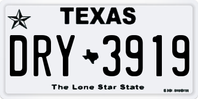 TX license plate DRY3919