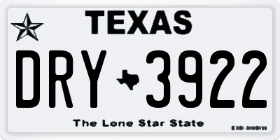 TX license plate DRY3922